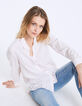 Chemise à rayures roses en viscose tencel femme-2