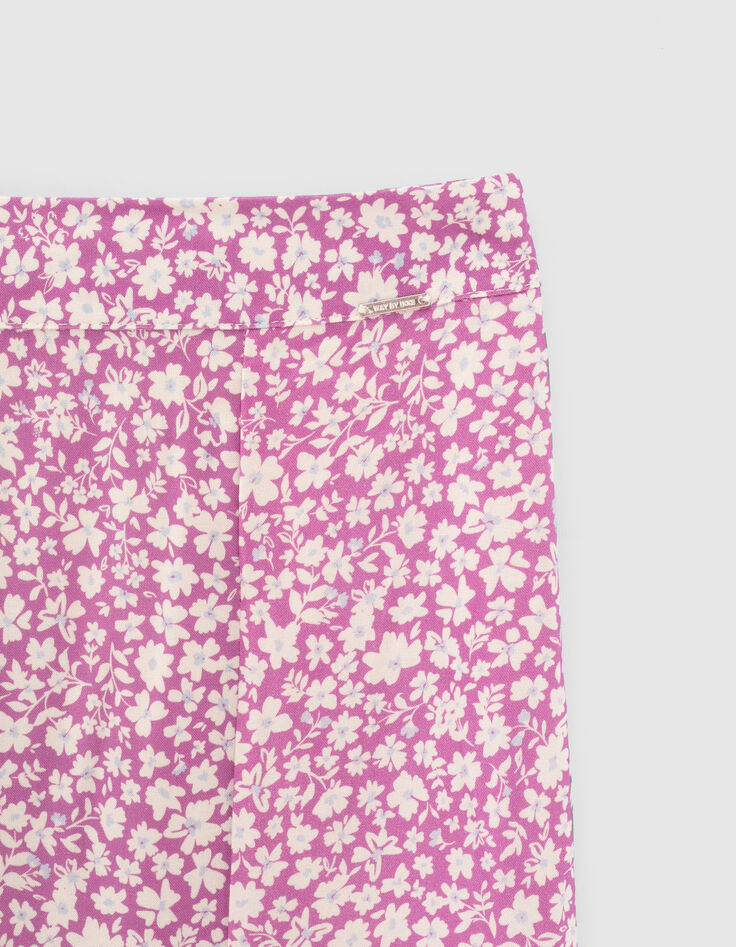 Violetter LENZING&trade; ECOVERO&trade;-M&auml;dchenrock mit G&auml;nsebl&uuml;mchenprint-5