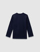 T-shirt manches longues marine drapeau embossé garçon-6