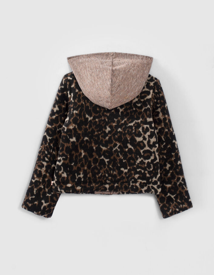 Chaqueta motera rosa cobrizo bimaterial niña-5