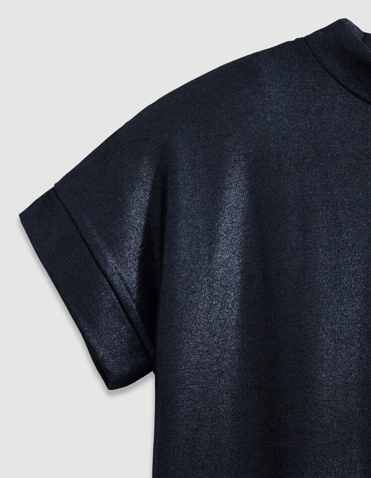 Women's navy sequined short-sleeve tee-shirt-8