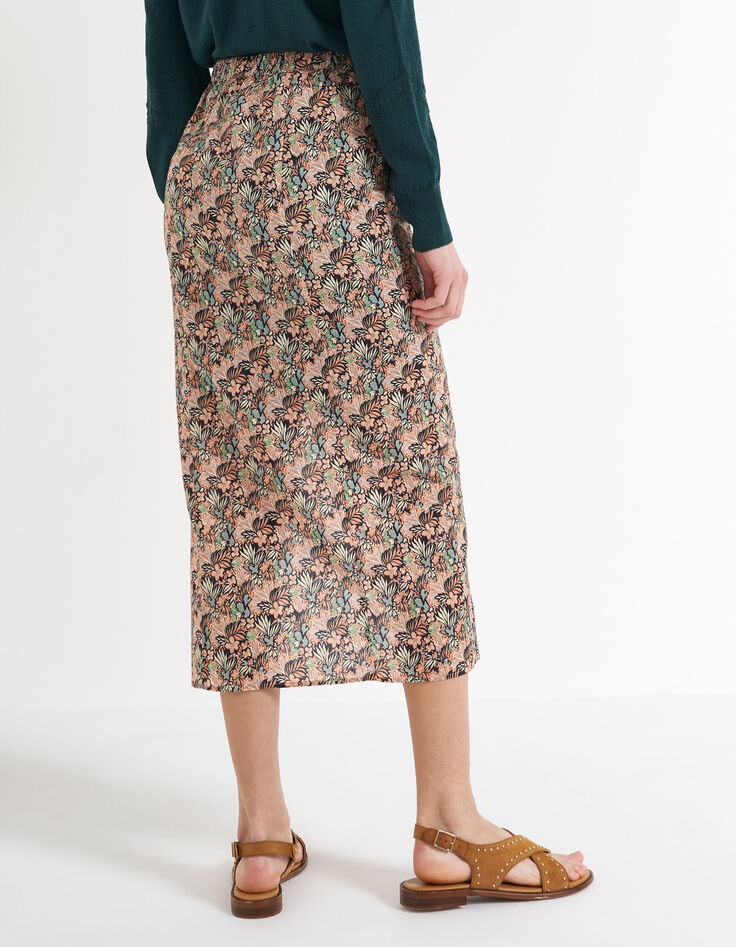 I.Code copper plant print long slit skirt-3 I.Code copper plant print long slit skirt-3