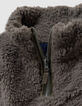 Boys’ khaki sherpa zipped neck warmer-2