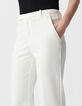 Pantalon de tailleur blanc ajusté maille Milano Femme-5