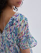 Women’s ecru ikat diamond print dress with laced back-4