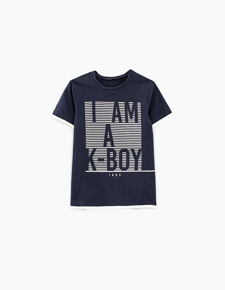 Jungen-T-Shirt mit gummierten Streifen-1