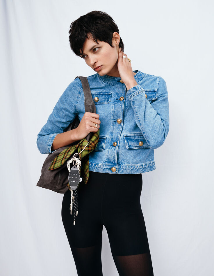 Blauw jeansjasje waterless zonder kraag Dames-5