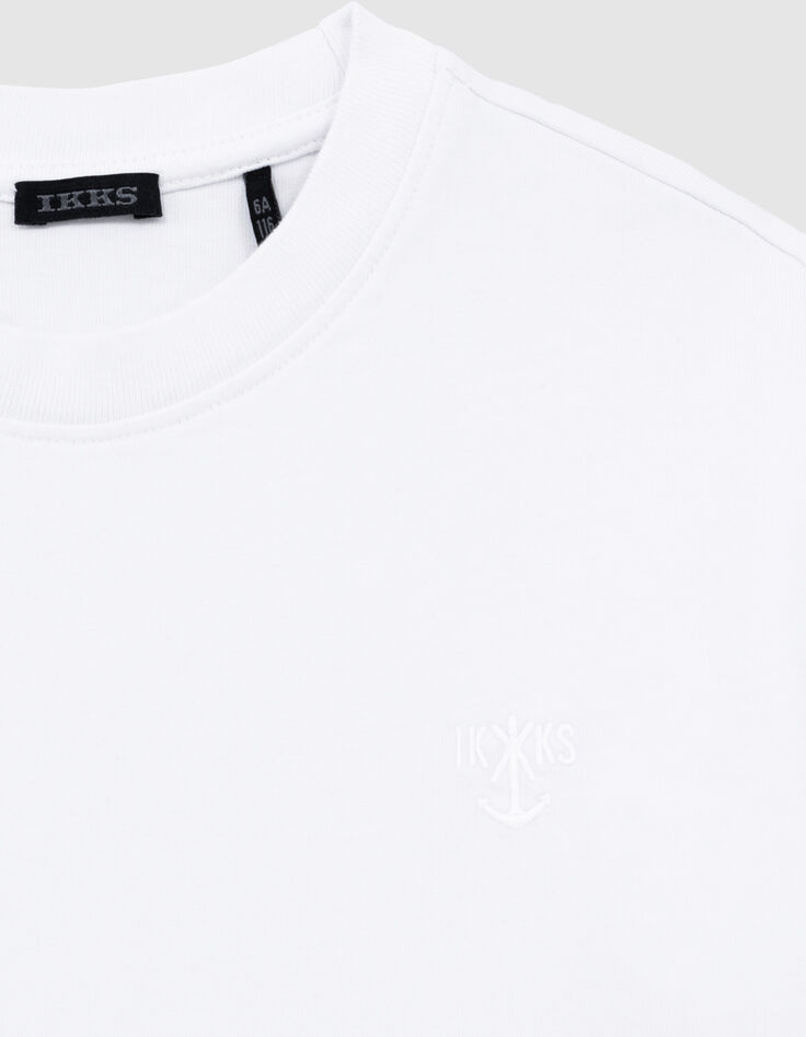 Weißes T-Shirt Bio-Baumwolle mit Stickerei auf der Brust-2
