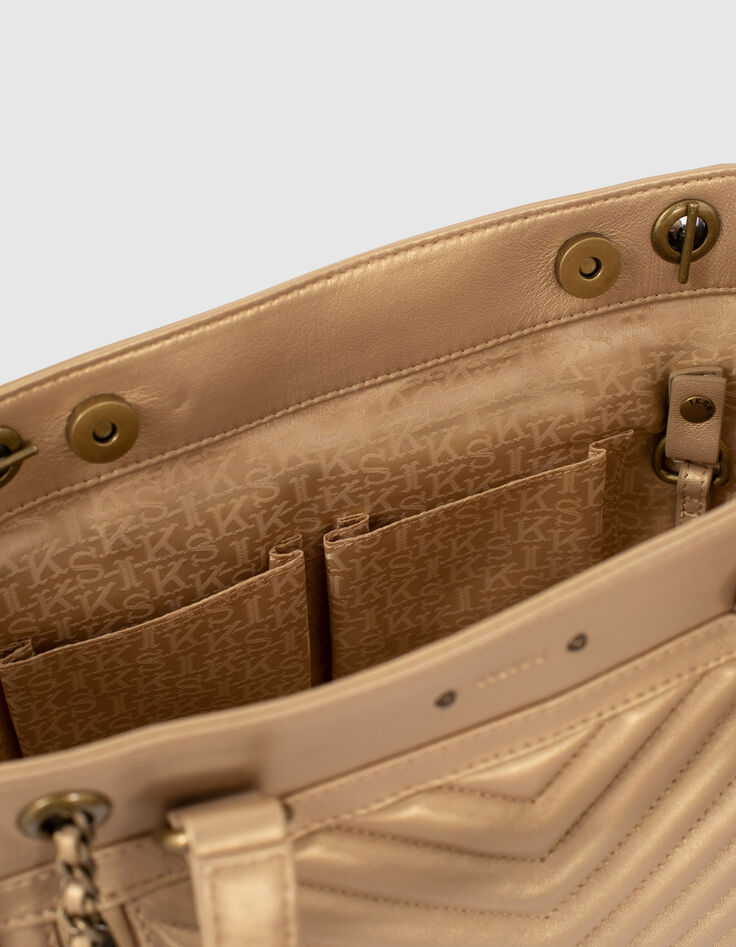 Tas DE 1440 MEDIUM GOLD visgraatdoorstikking dames-6
