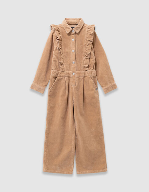Girls’ beige corduroy jumpsuit - IKKS