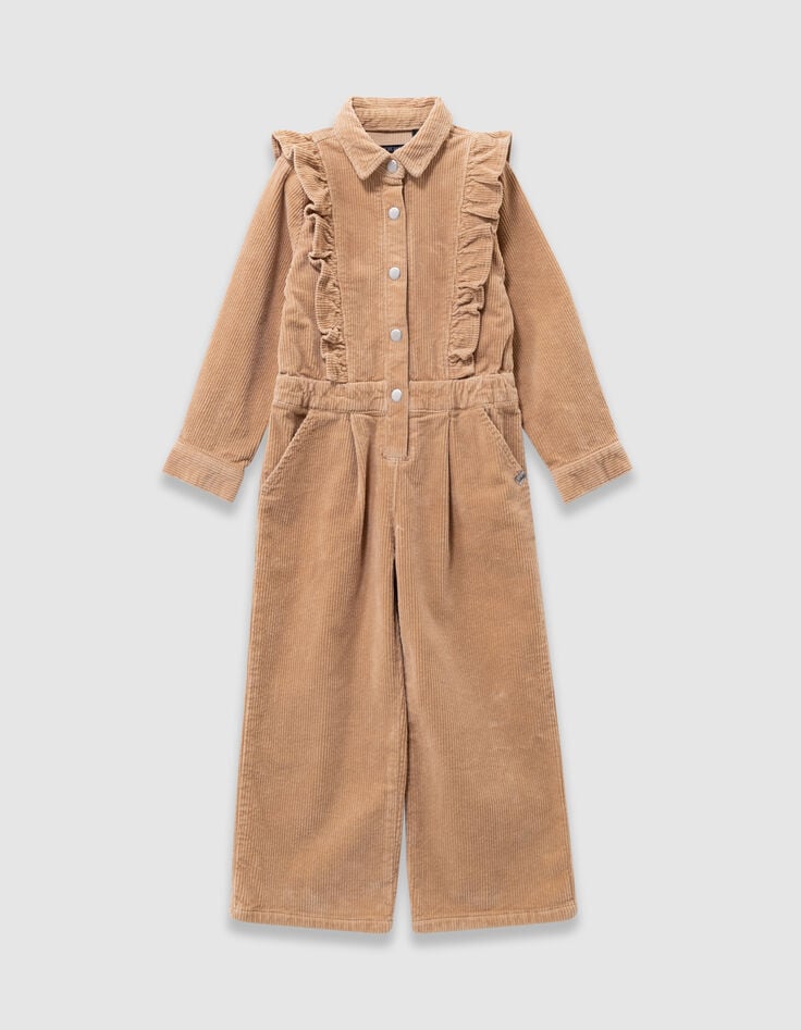 Girls’ beige corduroy jumpsuit-1 Girls’ beige corduroy jumpsuit-1