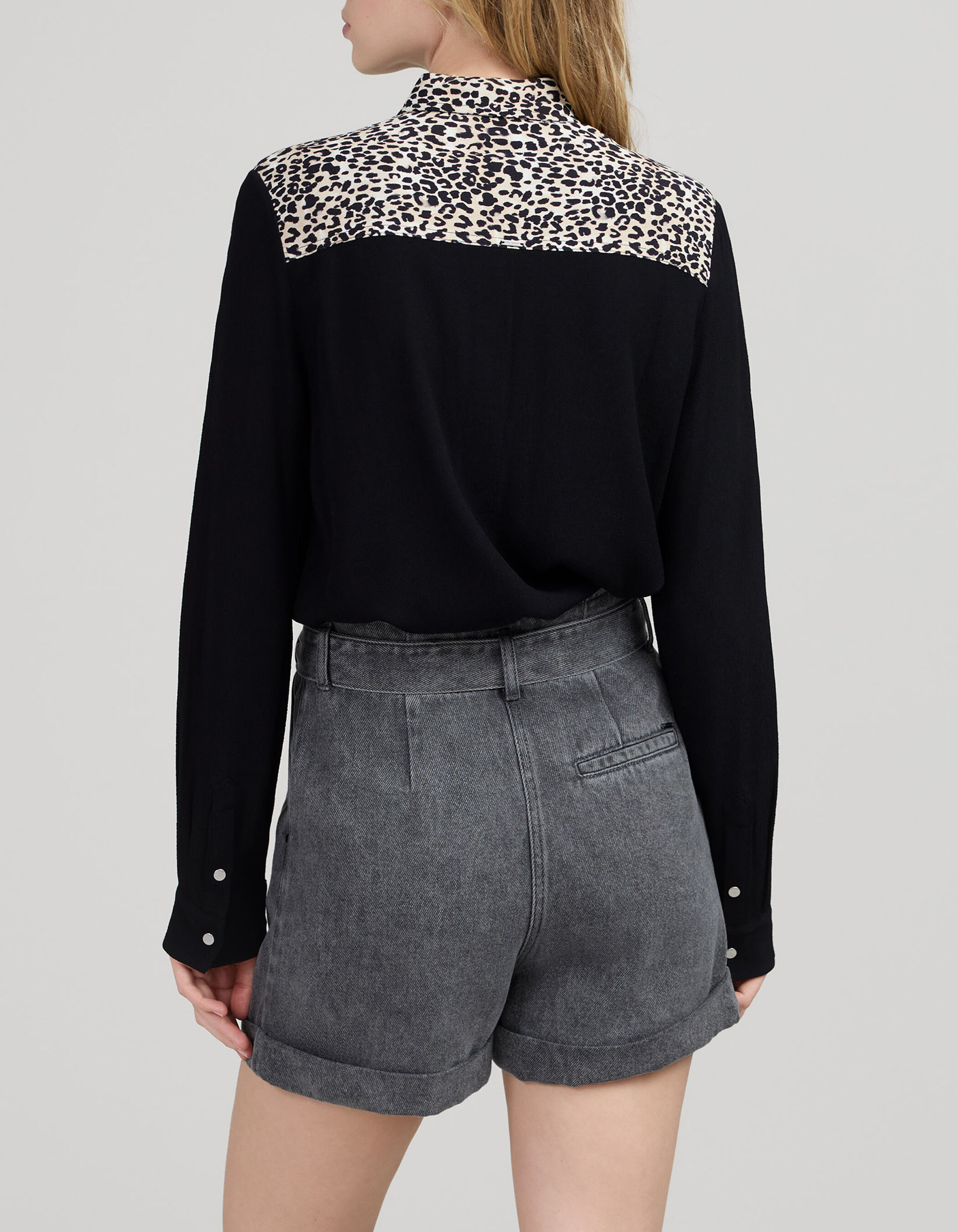 Short en jean gris best sale