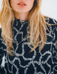 Women’s black blouse with ecru slalom print-6