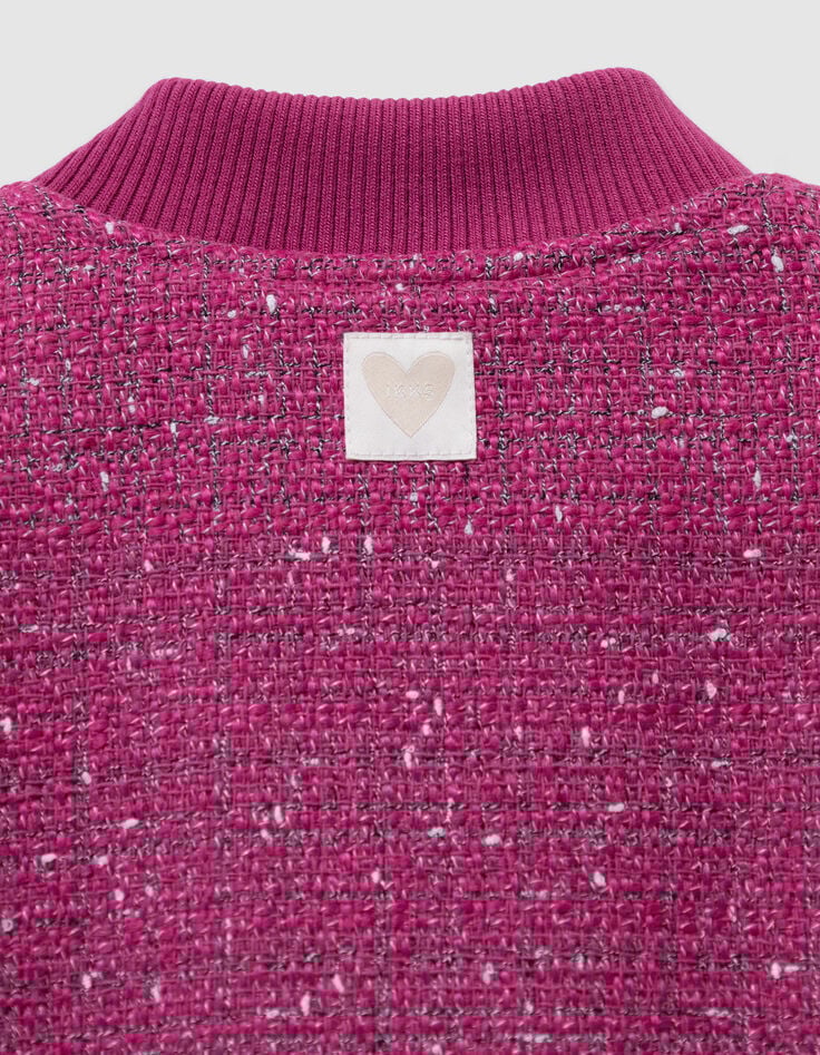 Blouson rose esprit tweed fille-9