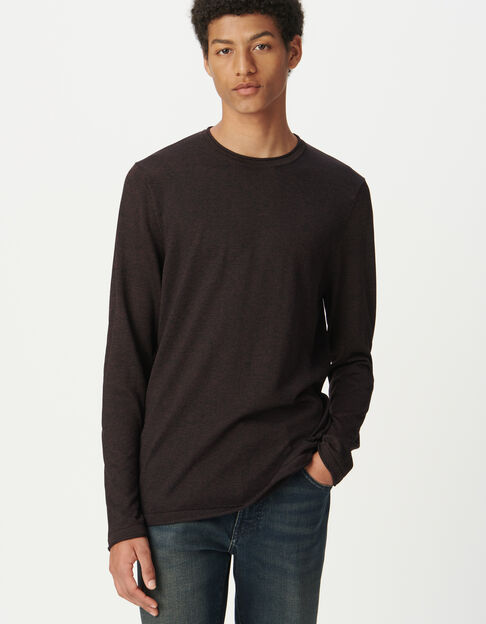 Pflaumenbraunes Herrenpulli aus Twiststrick - IKKS