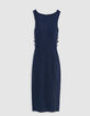 Women's navy side cut-out knit tube dress-6
