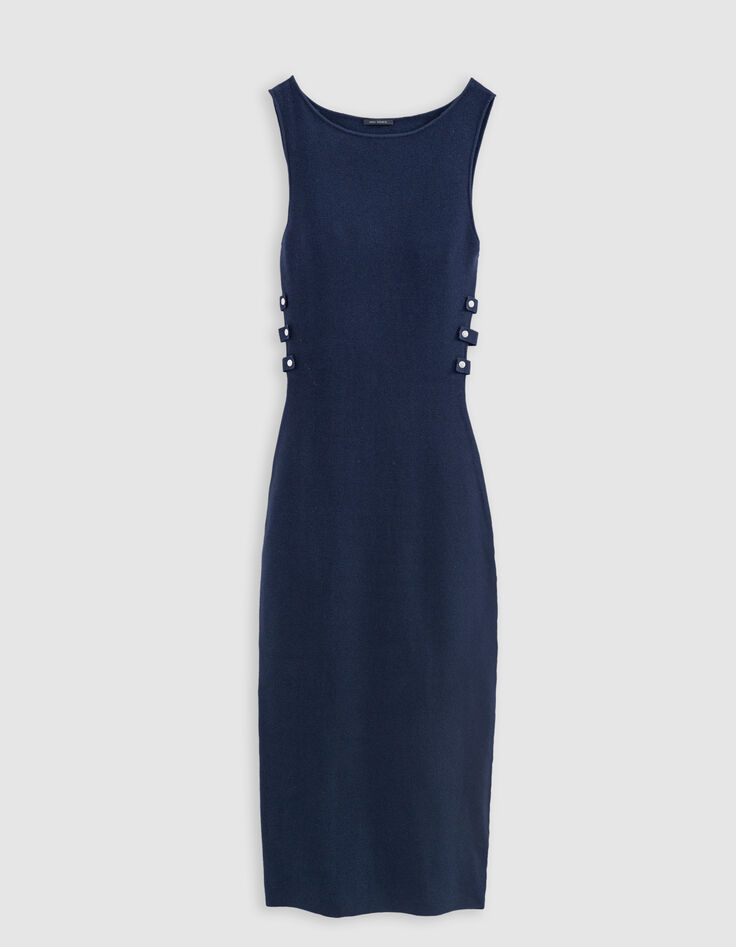Women's navy side cut-out knit tube dress-6