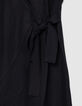 Robe courte noire forme portefeuille Femme-8