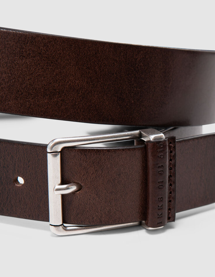 Ceinture coloris brun laquée cuir certifié Homme-3 Ceinture coloris brun laquée cuir certifié Homme-3