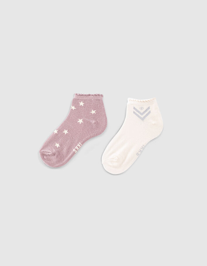 Girls’ violet socks with stars and flowers - IKKS