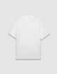 T-shirt manches courtes blanc jacquard rayures Homme-5