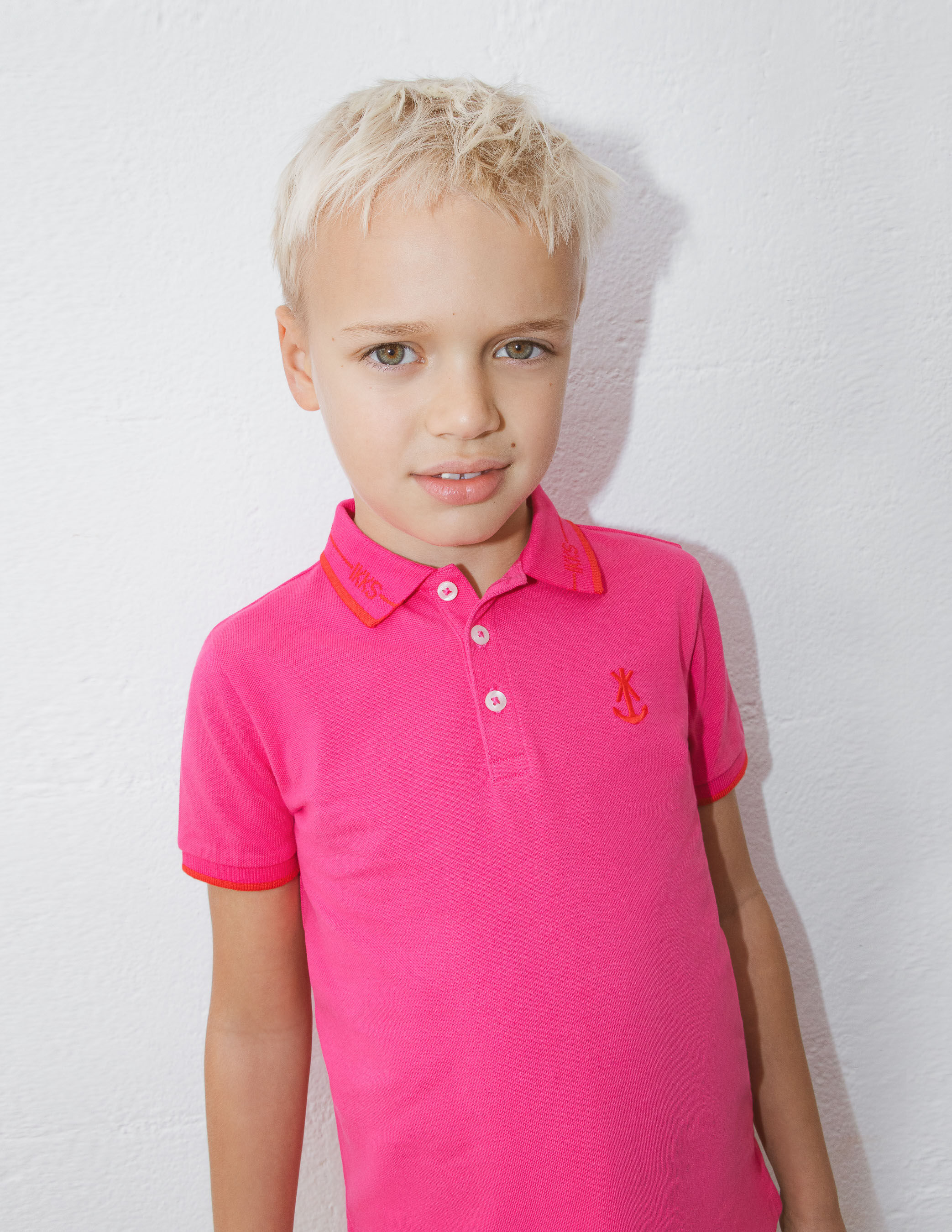 Boys pink polo clearance