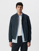 Bomber tinta nailon terciopelo hombre-2