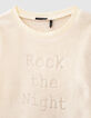 Girl’s ecru IKKS ROCKS THE NIGHT sweatshirt-pyjamas -2