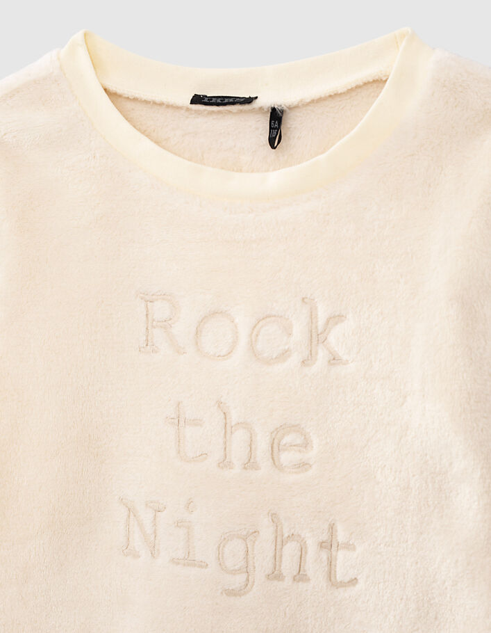 Girl’s ecru IKKS ROCKS THE NIGHT sweatshirt-pyjamas  - IKKS