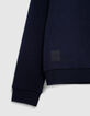Sudadera azul marino con cuello de peluche para niño-4
