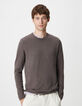Pull gris tricot flamm&eacute; Homme-2