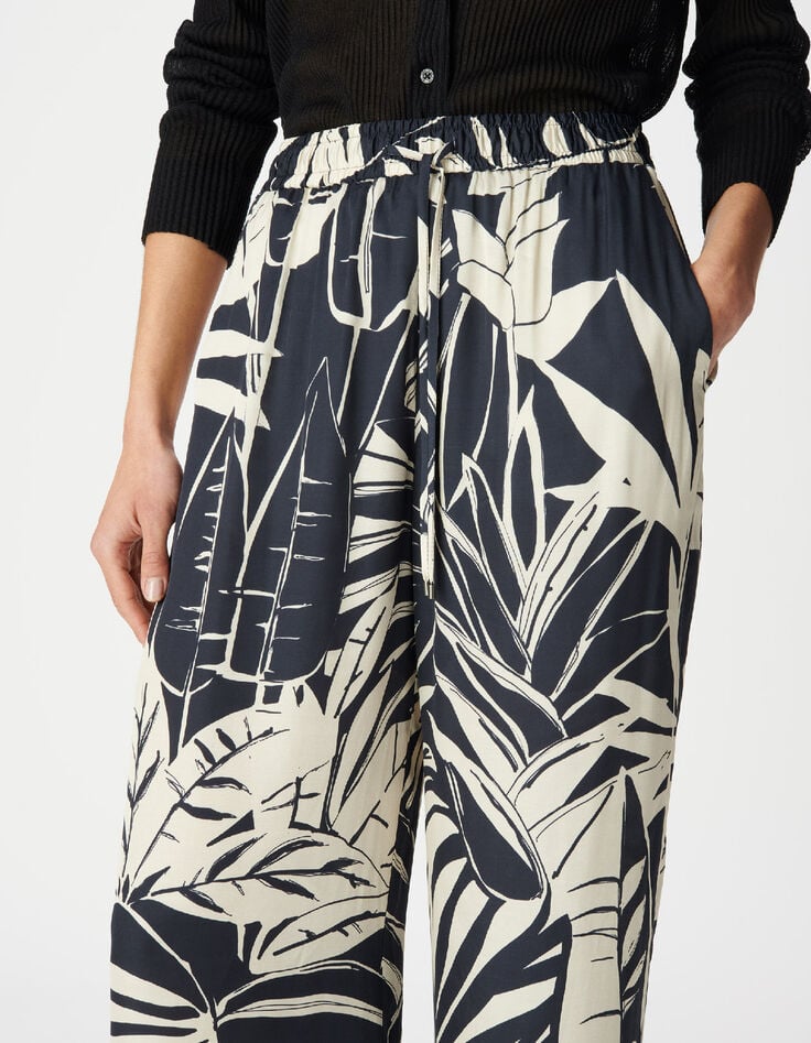 Marinefarbene Maxi-Hose mit weitem Bein f&uuml;r Damen-5