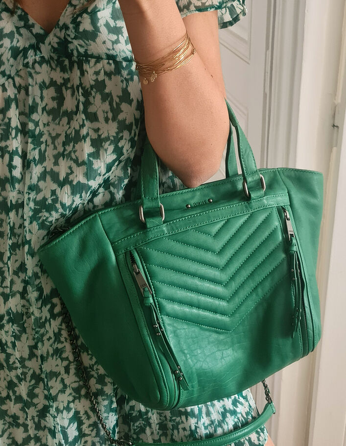 Sac Cabas Ikks Sac Ã Main Handbag Ikks Sac Vert Sac Cuir Sac
