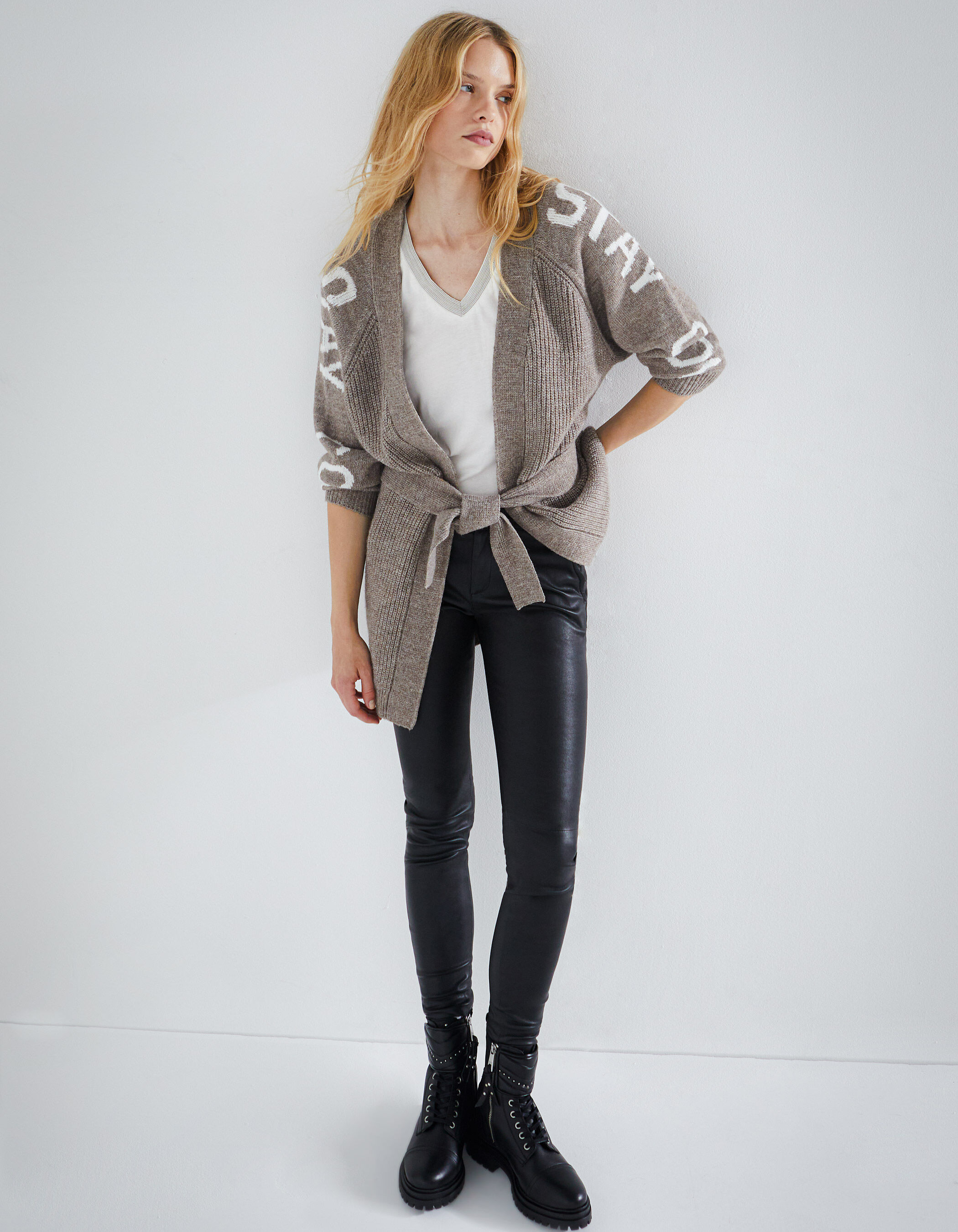 Cardigan en maille ceinture a la taille femme IKKS