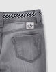 Jean slim light grey brod&eacute; sequins &agrave; la taille fille -6