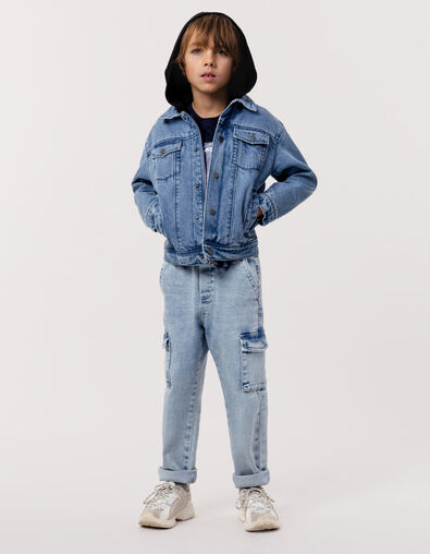 Blouson en jean bleu capuche amovible garçon - IKKS