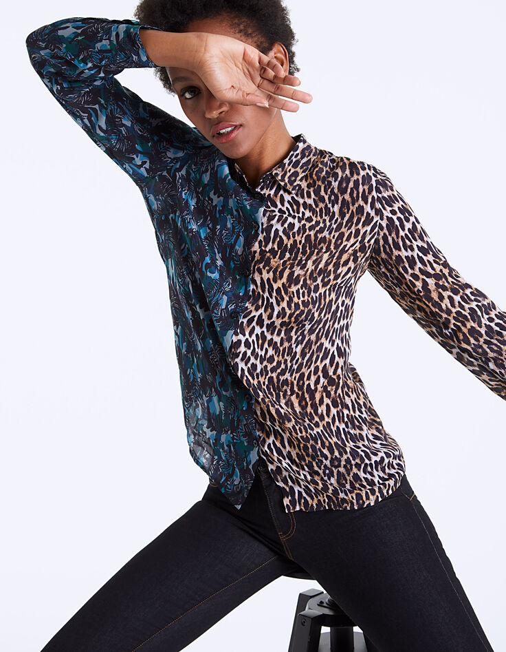 Women’s leopard and jungle print viscose shirt-2