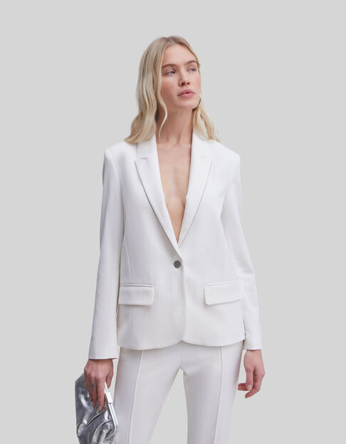 Witte blazer versierd met microbolletjes Dames - IKKS