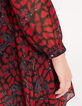 Women’s red snake-print voile short dress-5