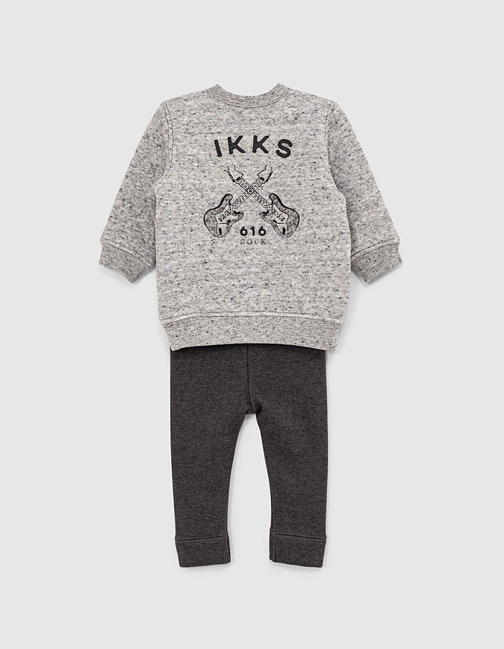 Conjunto gris sudadera y pantalón punto bebé niño  - IKKS