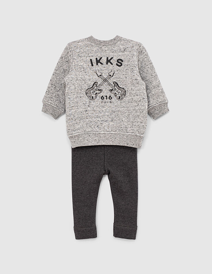 Baby boys’ grey sweatshirt and trousers outfit-3 Baby boys’ grey sweatshirt and trousers outfit-3