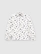 Gebroken wit T-shirt all-over sterrenjacquard meisjes-1