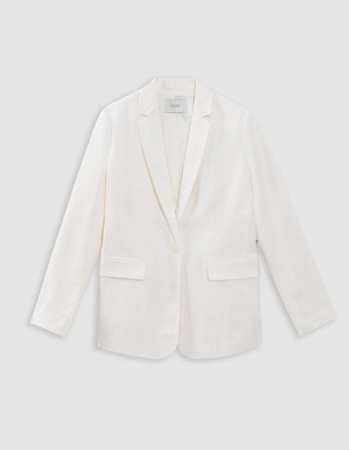 Veste de costume écrue lin et coton Femme