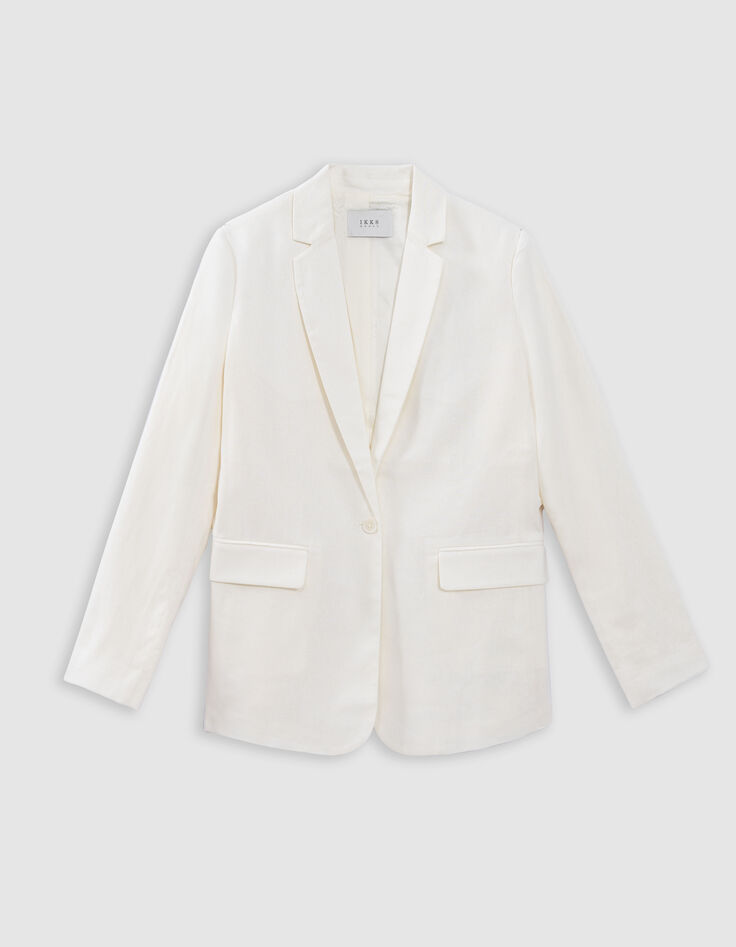 Americana de lino y algodón crudo para Mujer-6