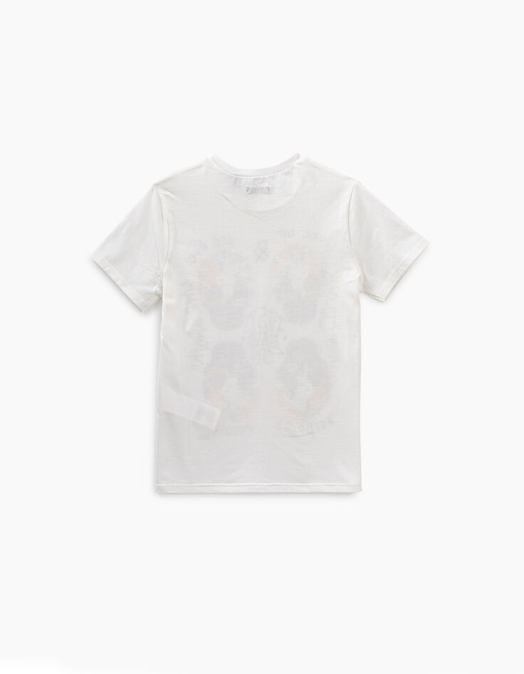 Camiseta blanco roto con 4 calaveras niño -3 Camiseta blanco roto con 4 calaveras niño -3
