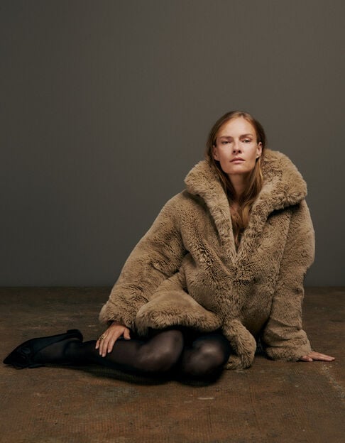 Abrigo oversize beige mujer - IKKS