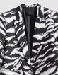 Chaqueta de traje negra con estampado de cebra para Mujer-7