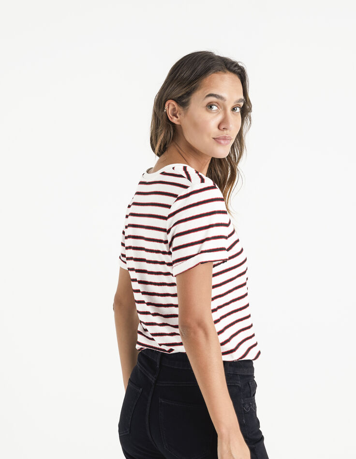 I.Code off-white striped sailor T-shirt-3
