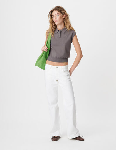 Vaqueros bootcut blancos de tiro bajo para mujer - IKKS