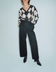 Gebreid vest grijs en ecru Argyle-motief Dames-5
